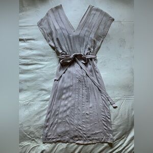 DIANE VON FURSTENBERG sand pink Malena pintucked dress, sz 4